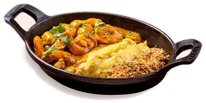 Moqueca de frutos do mar, como servido na casa